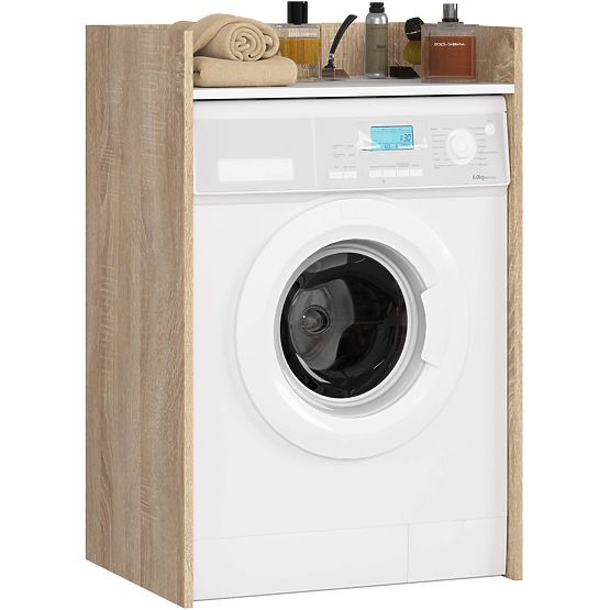 SCHRANK FÜR WASCHMASCHINE FIN EICHE SONOMA / WEISS