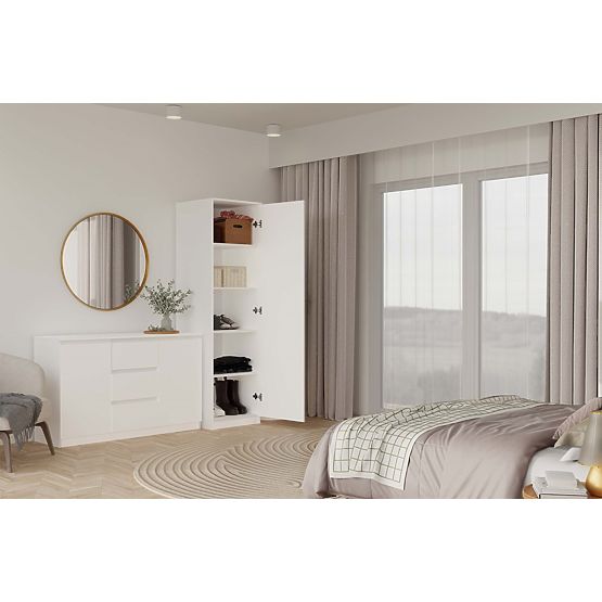 Schrank Malwa SD-50 mit Spiegel WEISS