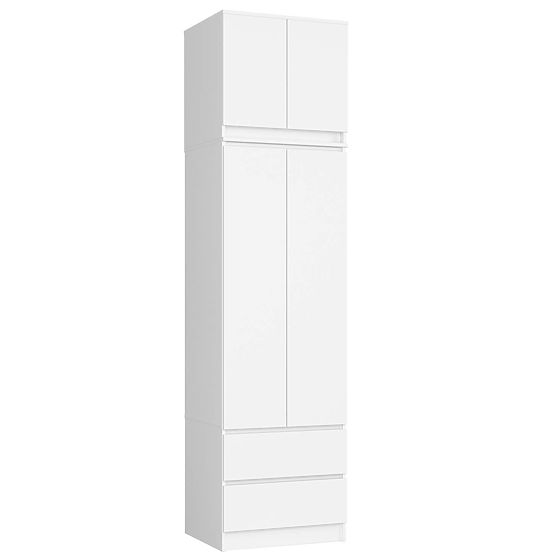 SCHRANK MIT AUFSATZ S60 2D 2SZ CLP PK WEISS