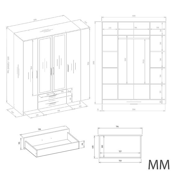 Schrank Romana 160X205 KASCHMIR BEIGE