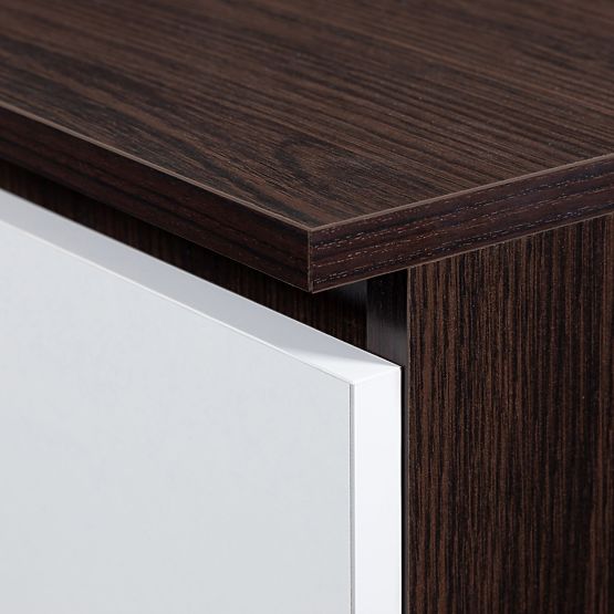 SCHRANK S 90 cm 2 TÜREN 2 SCHUBLADEN 2 SPIEGEL PK WENGE / WEISS
