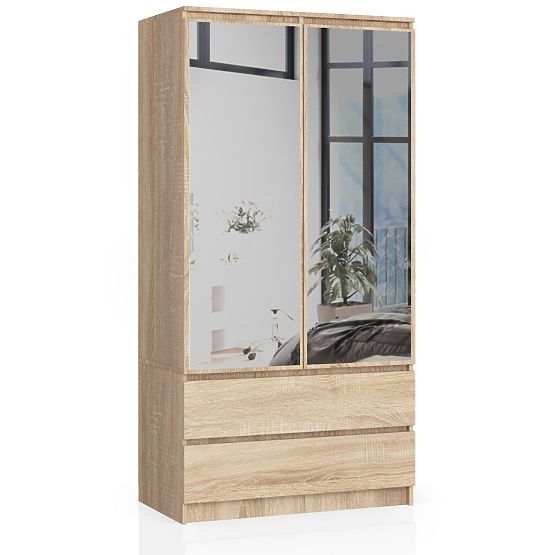 SCHRANK S90 2D 2SZ 2 SPIEGEL CLP PK SONOMA