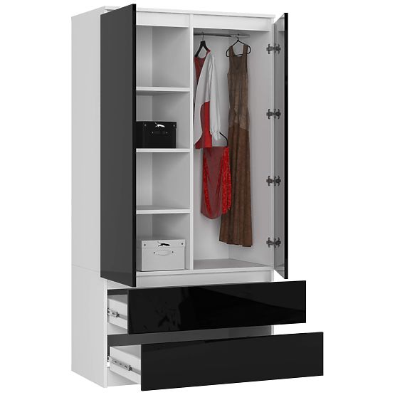 SCHRANK S90 2T 2S CLP PK SCHWARZ GLANZ