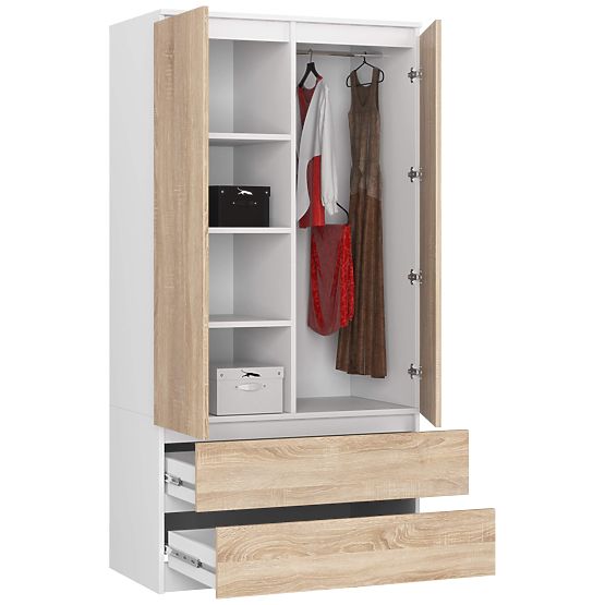 SCHRANK S90 2T 2SZ CLP PK WEISS / SONOMA