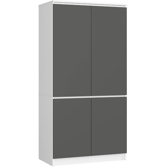 SCHRANK S90 4D CLP WEISS / GRAPHITGRAU