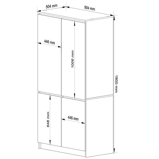SCHRANK S90 4D CLP WEISS