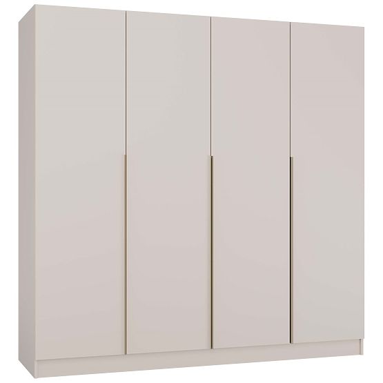 SCHRANK SENSO 4D 200 CM 4 TÜREN GOLDENE GRIFFE FÜR WOHNZIMMER SCHLAFZIMMER KASCHMIR BEIGE