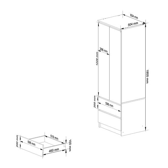 SCHRANK STAR S60 2D 2SZ PK GRAPHIT GRAU