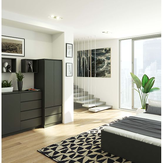 SCHRANK STAR S60 2D 2SZ PK GRAPHIT GRAU