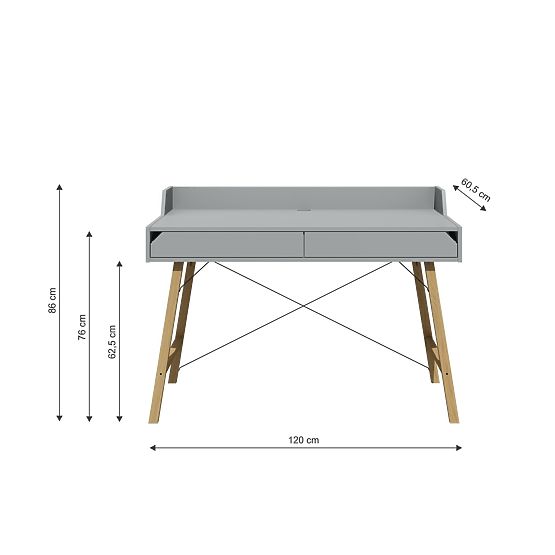 Schreibtisch Lotti Grau