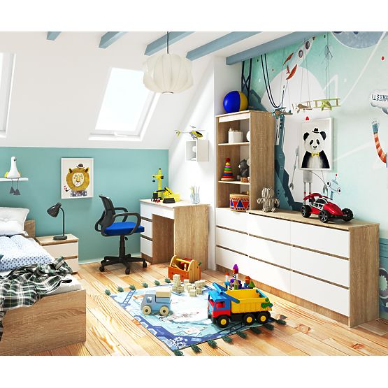 SCHREIBTISCH A-7 CLP PK EICHE SONOMA / WEISS LINKS