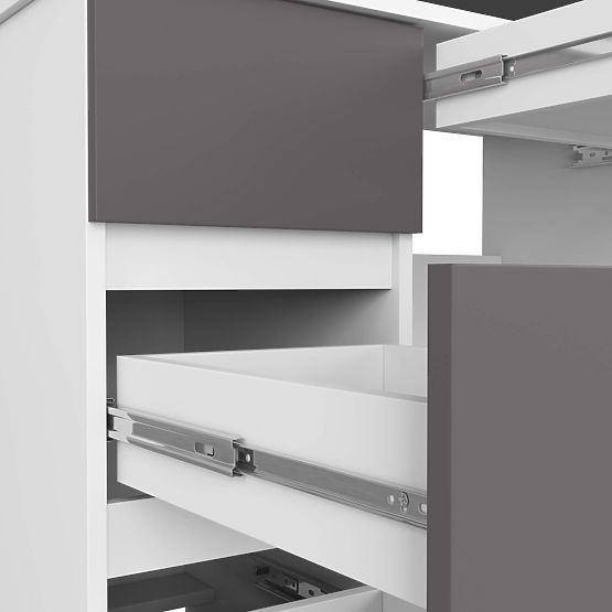 SCHREIBTISCH A-7 CLP PK WEISS / GRAU LINKSAUSRICHTUNG