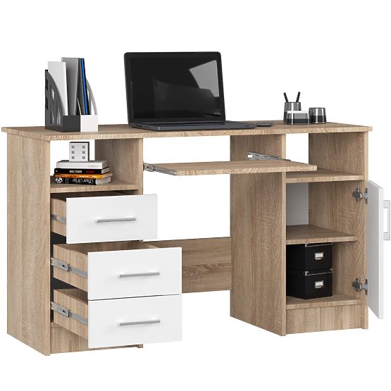SCHREIBTISCH ANA PK EICHE SONOMA / WEISS