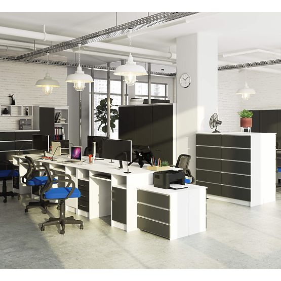 SCHREIBTISCH ANA PK WEISS / GRAU