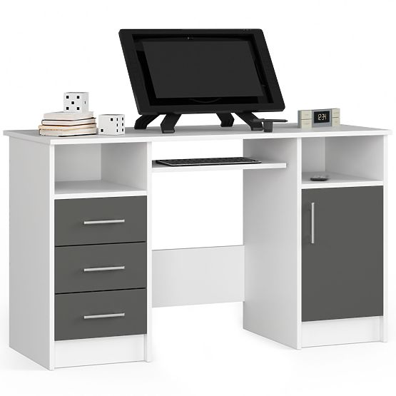SCHREIBTISCH ANA PK WEISS / GRAU