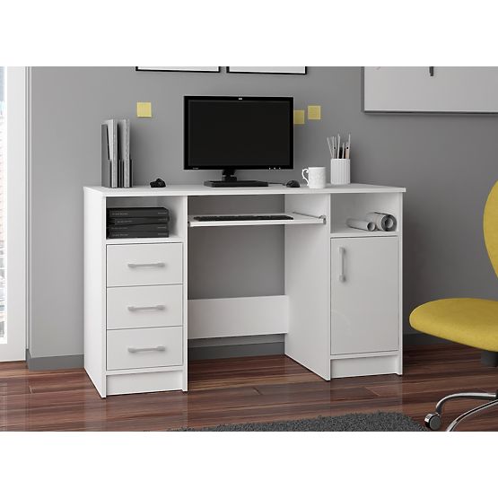 SCHREIBTISCH ANA PK WEISS / WEISS GLANZ