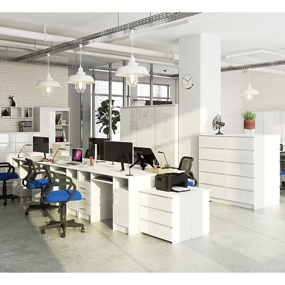 SCHREIBTISCH ANA PK WEISS / WEISS GLANZ