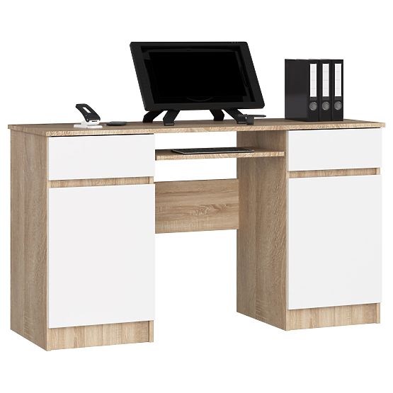 SCHREIBTISCH CLP A5 2D 2SZ PK SONOMA / WEISS