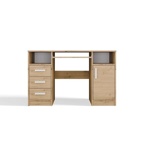 SCHREIBTISCH DELTA EICHE ARTISAN 120 cm 3 Schubladen Schrank Regal Für Büro Zimmer Für Laptop