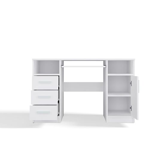 SCHREIBTISCH DELTA WEISS 120 cm 3 Schubladen Schrank Regal Für Büro Zimmer Für Laptop