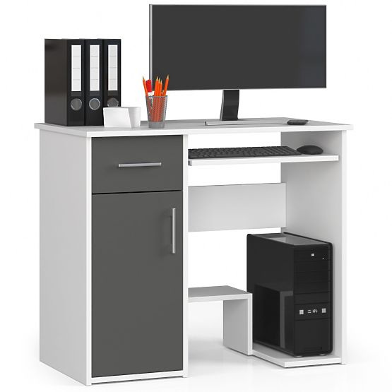 SCHREIBTISCH JAY PK WEIß / GRAU