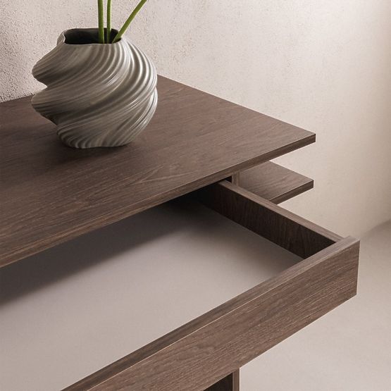 Schreibtisch/Konsole mit Schublade Kanso, Eiche Baltic Storm