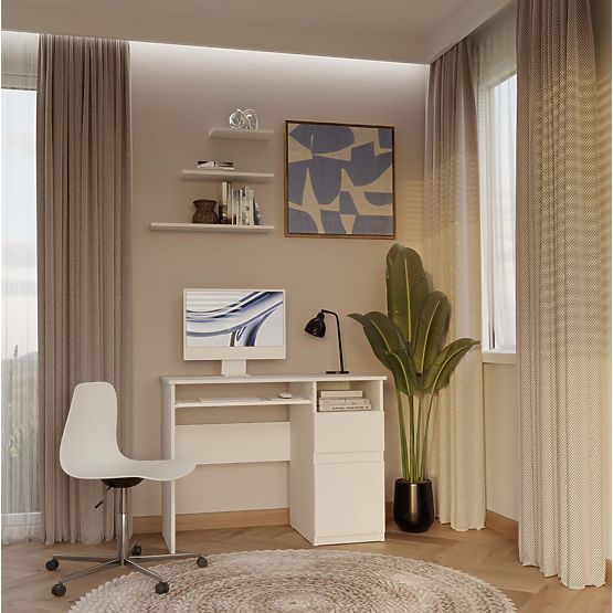 Schreibtisch PORTO RECHTS WEISS