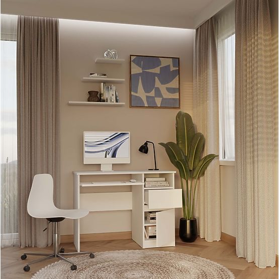 Schreibtisch PORTO RECHTS WEISS