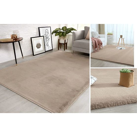 Seidenteppich Hase Neu - Taupe