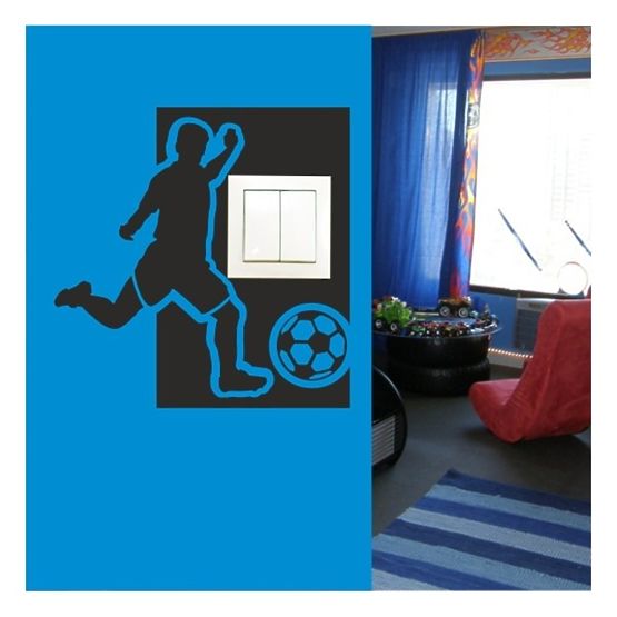 Selbstklebender Textil-Lichtschalterschutz - Fußballer