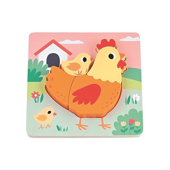 Set aus 4 Holzpuzzles Bauernhof