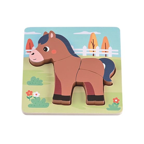 Set aus 4 Holzpuzzles Bauernhof