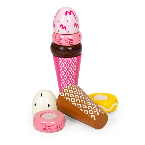 Set aus Holz-Eiscreme mit Klettverschluss für Kinder, 9 Teile ECOTOYS
