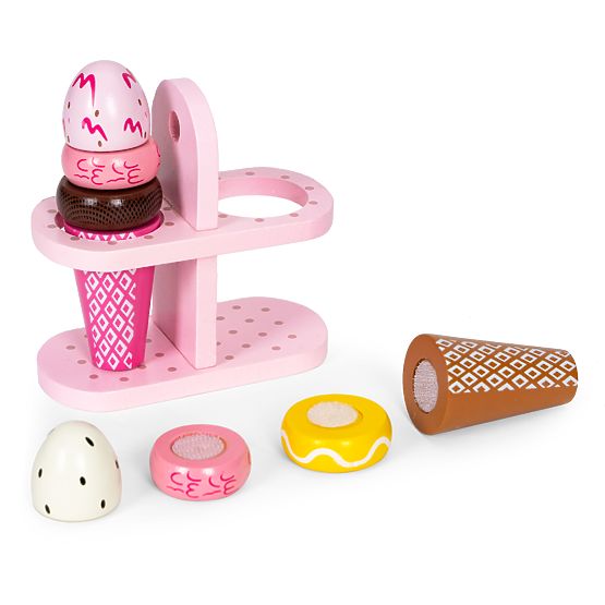 Set aus Holz-Eiscreme mit Klettverschluss für Kinder, 9 Teile ECOTOYS