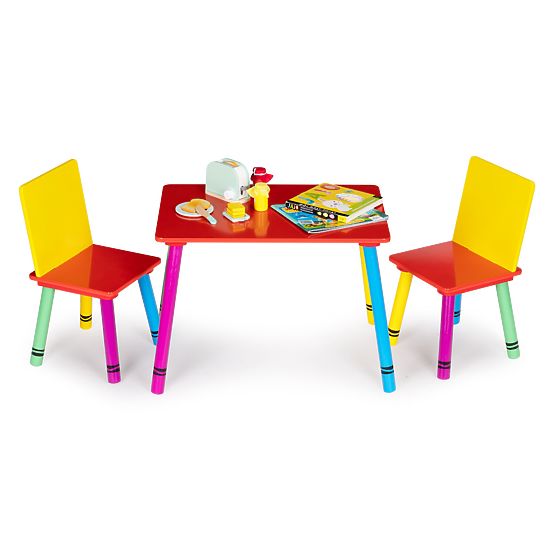 Set aus Tisch und Stühlen - Farben des Regenbogens