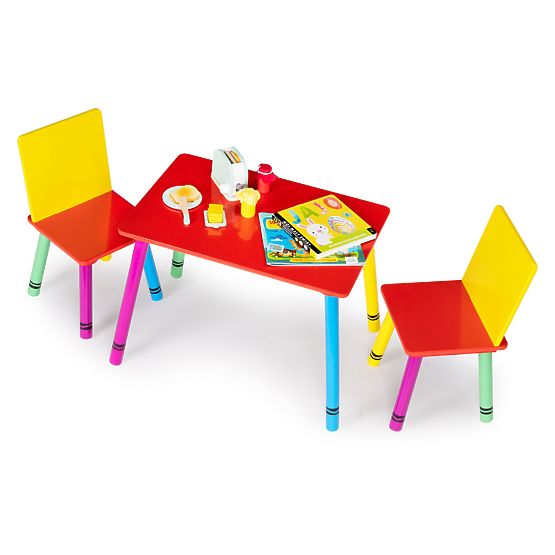 Set aus Tisch und Stühlen - Farben des Regenbogens