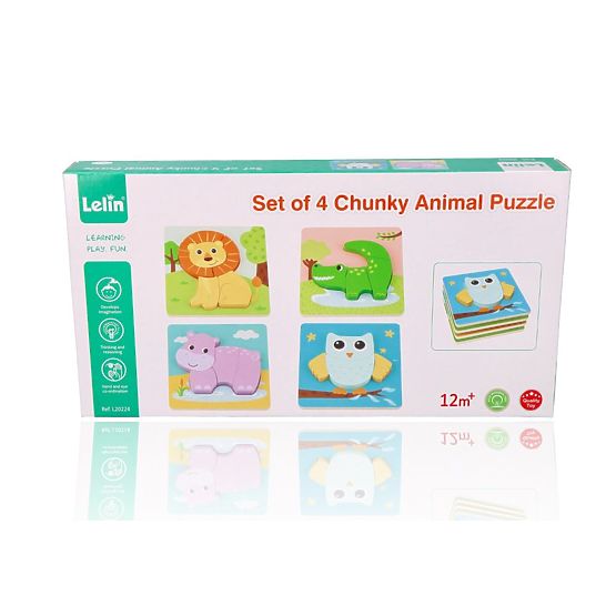 Set aus vier Tierpuzzles