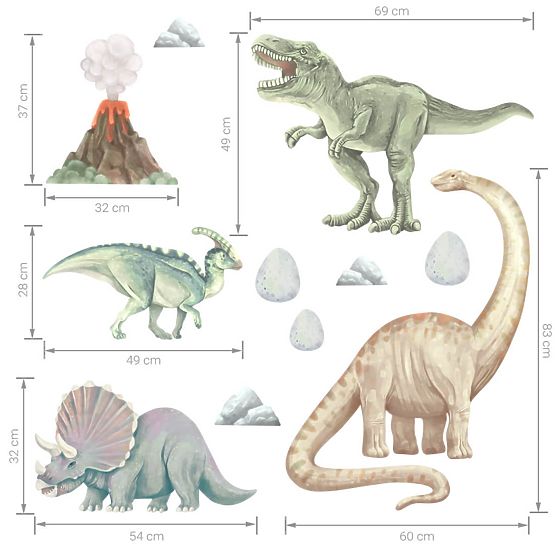 Set Wandaufkleber - Dinosaurier