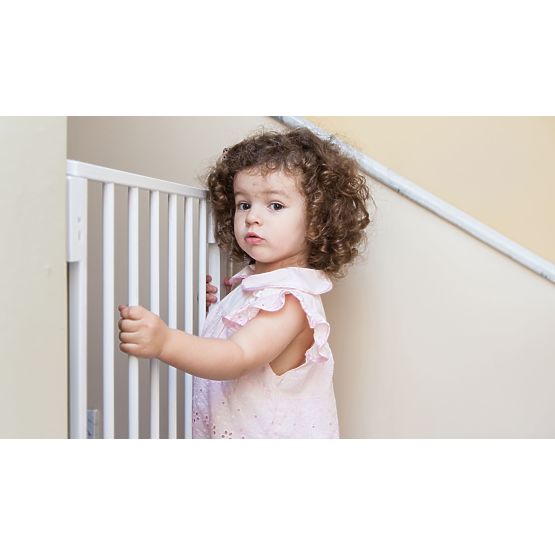 Sicherheitsbarriere 74-105 cm für Treppen und Türen, Stahlzusatzpaneele, weiß, ECOTOYS