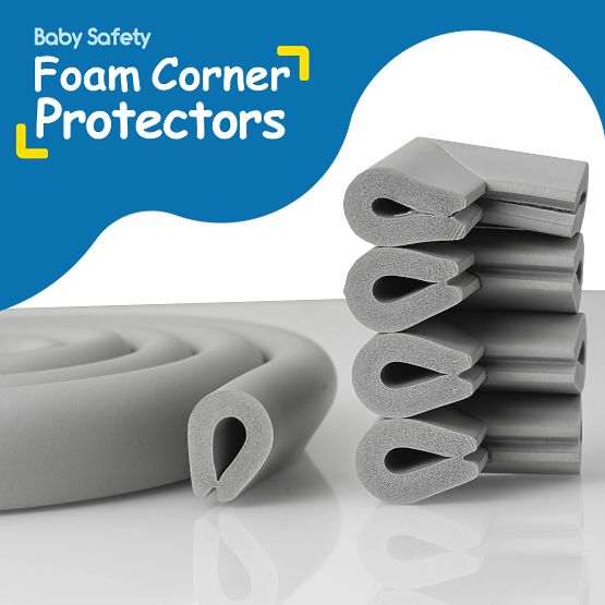 SIPO Schaumstoff-Eckenschutz für Glasflächen, grau - 4 Stk