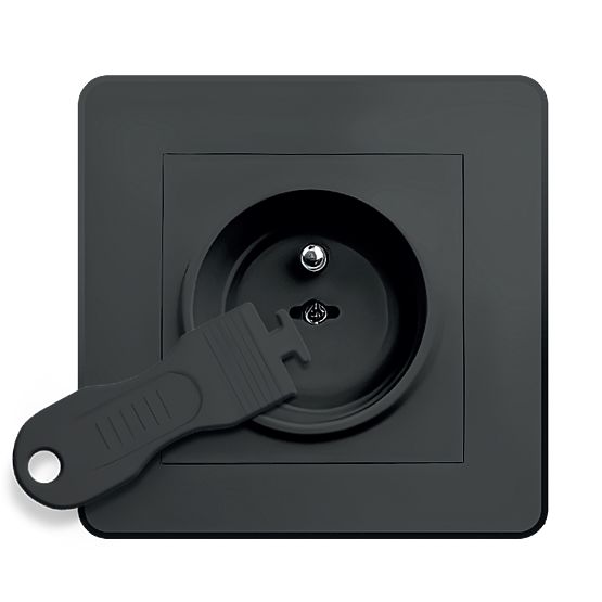 SIPO Schutzabdeckungen für Steckdosen, schwarz - 12 Stk