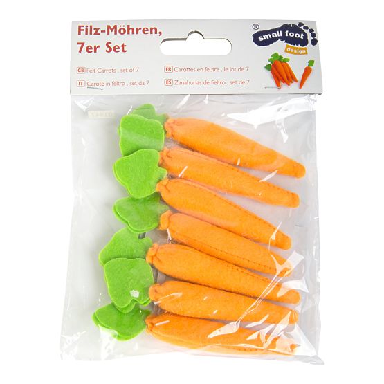 small foot Filzlebensmittel Karotten