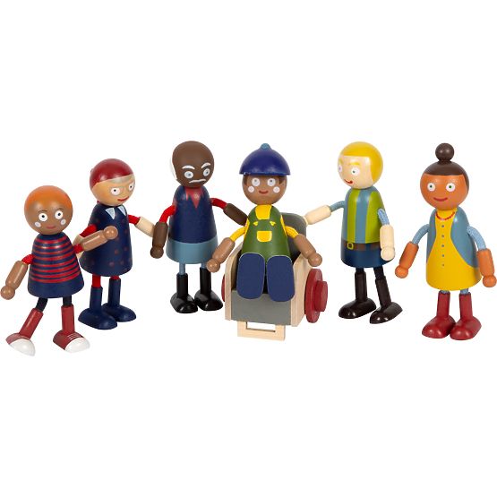 small foot Holzfiguren Familie mit Rollstuhl