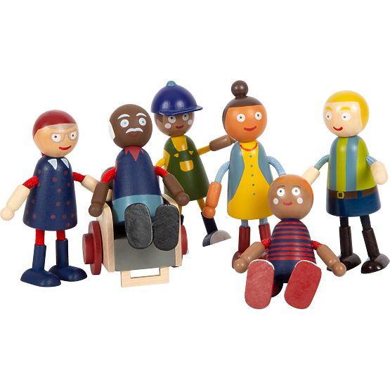 small foot Holzfiguren Familie mit Rollstuhl