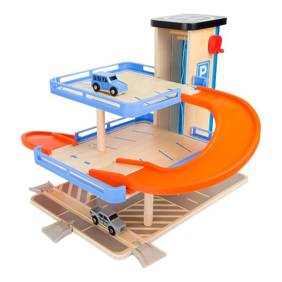 small foot Holzparkhaus mit Aufzug