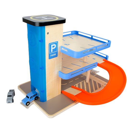 small foot Holzparkhaus mit Aufzug