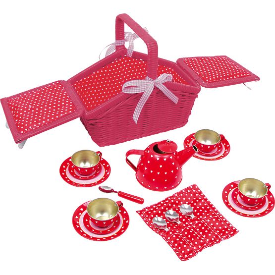 small foot Picknickkorb Dots and Hearts