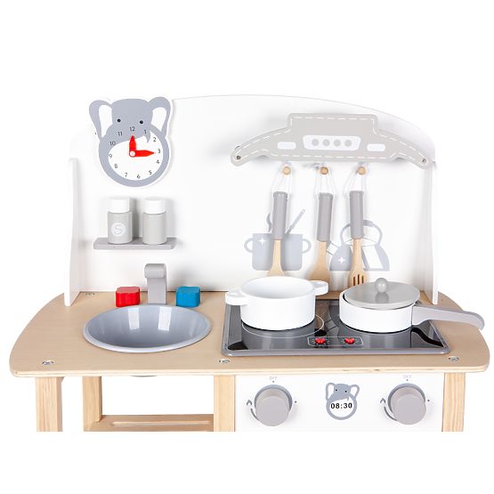 Sofia Holzküche mit Effekten - grauweiß