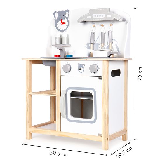 Sofia Holzküche mit Effekten - grauweiß