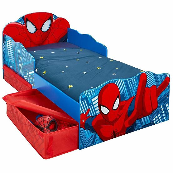 Kinderbett Spiderman mit Licht und Stauraum